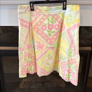 Lilly Pulitzer A-Line Skirt - Pink and Yellow Floral